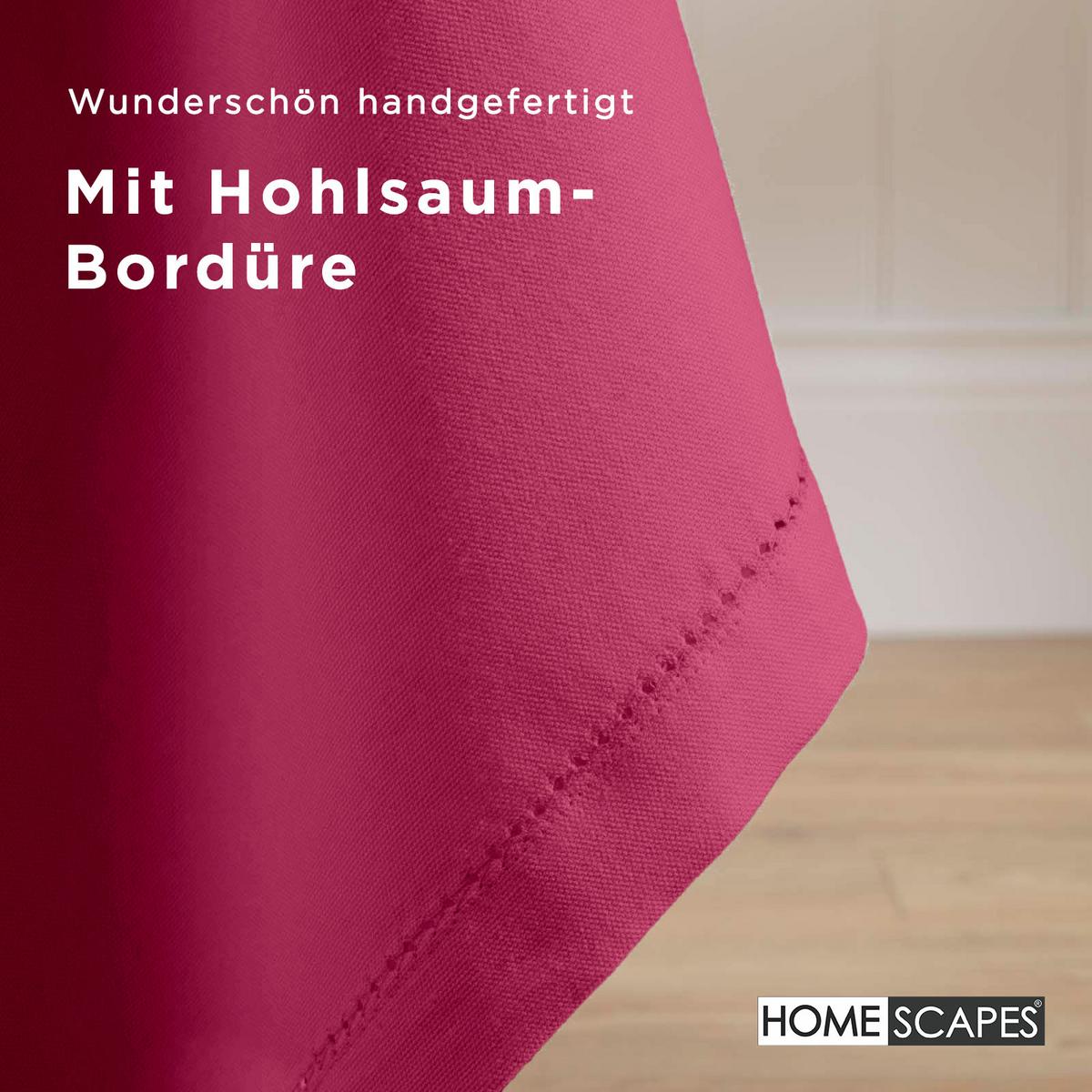 TISCHDECKE weinrot rund 178 cm, 100% Baumwolle - Weinrot, Textil (178/178cm) - Homescapes