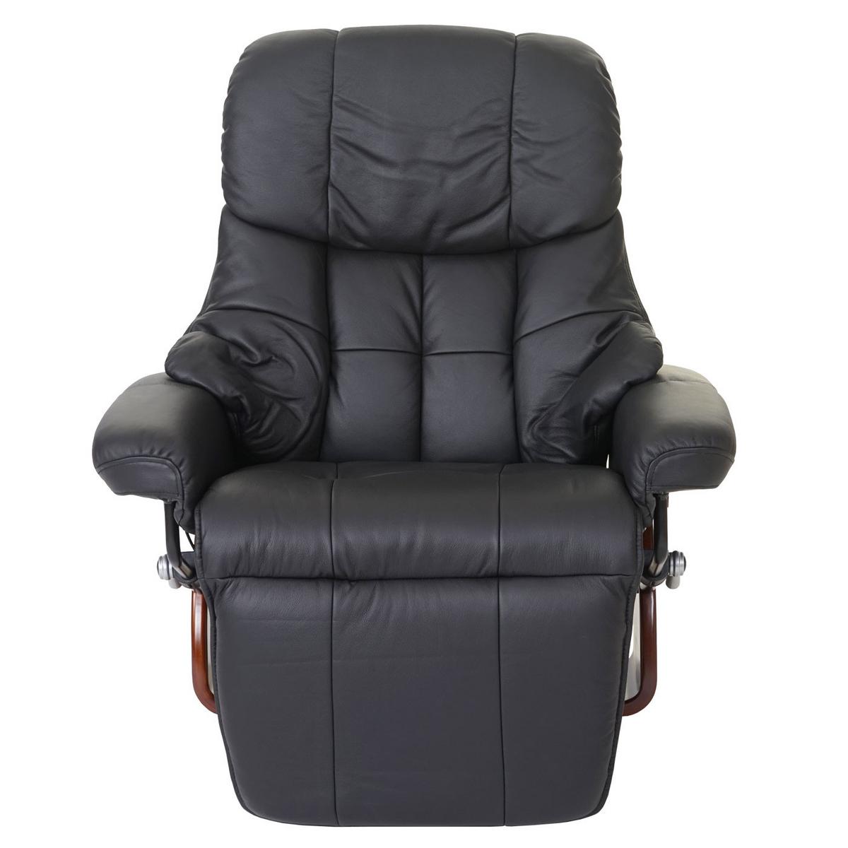 RELAXSESSEL 2 Schwarz - Schwarz, Leder (90/105/82cm) - MCA