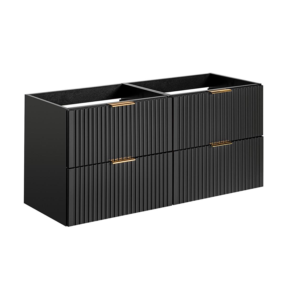 WASCHTISCHUNTERSCHRANK 120.4cm Adriel Mattschwarz - Schwarz, Holzwerkstoff (120.4/57/46cm) - Petits-meubles