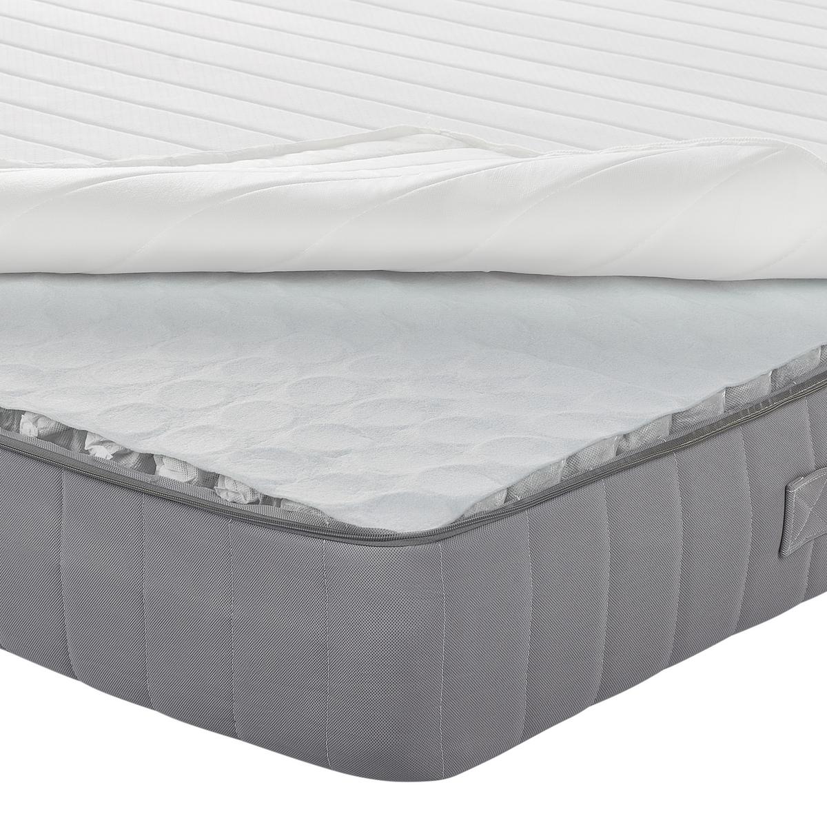MEMORYSCHAUM-TASCHENFEDERKERNMATRATZE H2/3 Mittel 90/200 cm Breez - Weiß, Textil (90/200cm) - Beliani