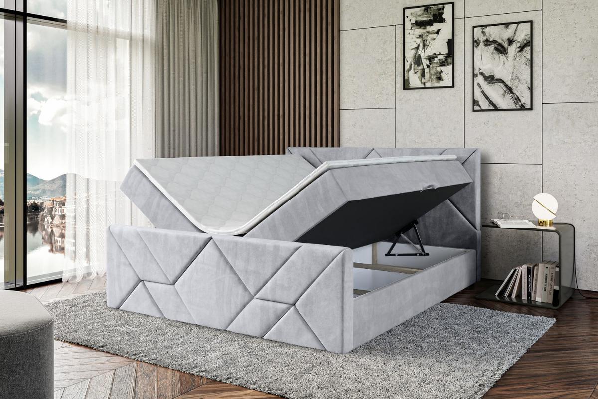 BOXBETT BARWA-Z - 140x200 cm - H4 - Hellgrau - Hellgrau, Holzwerkstoff (140/200cm) - ALTDECOR
