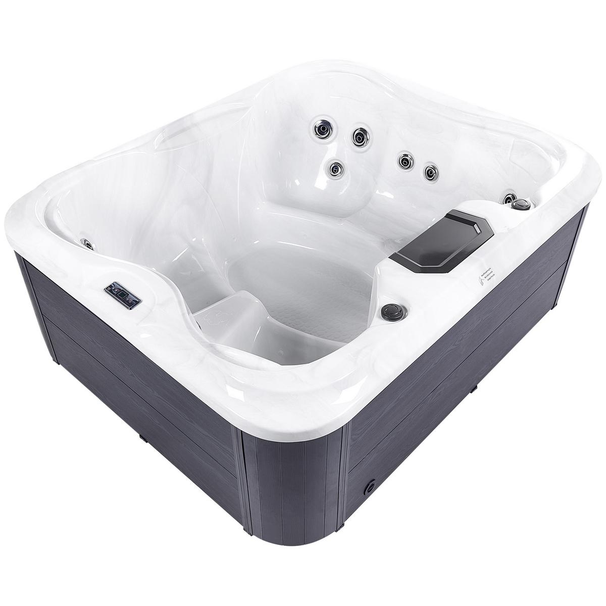 WHIRLPOOL Weiß Arcelia - Weiß/Grau, Kunststoff (215/80/180cm) - Beliani