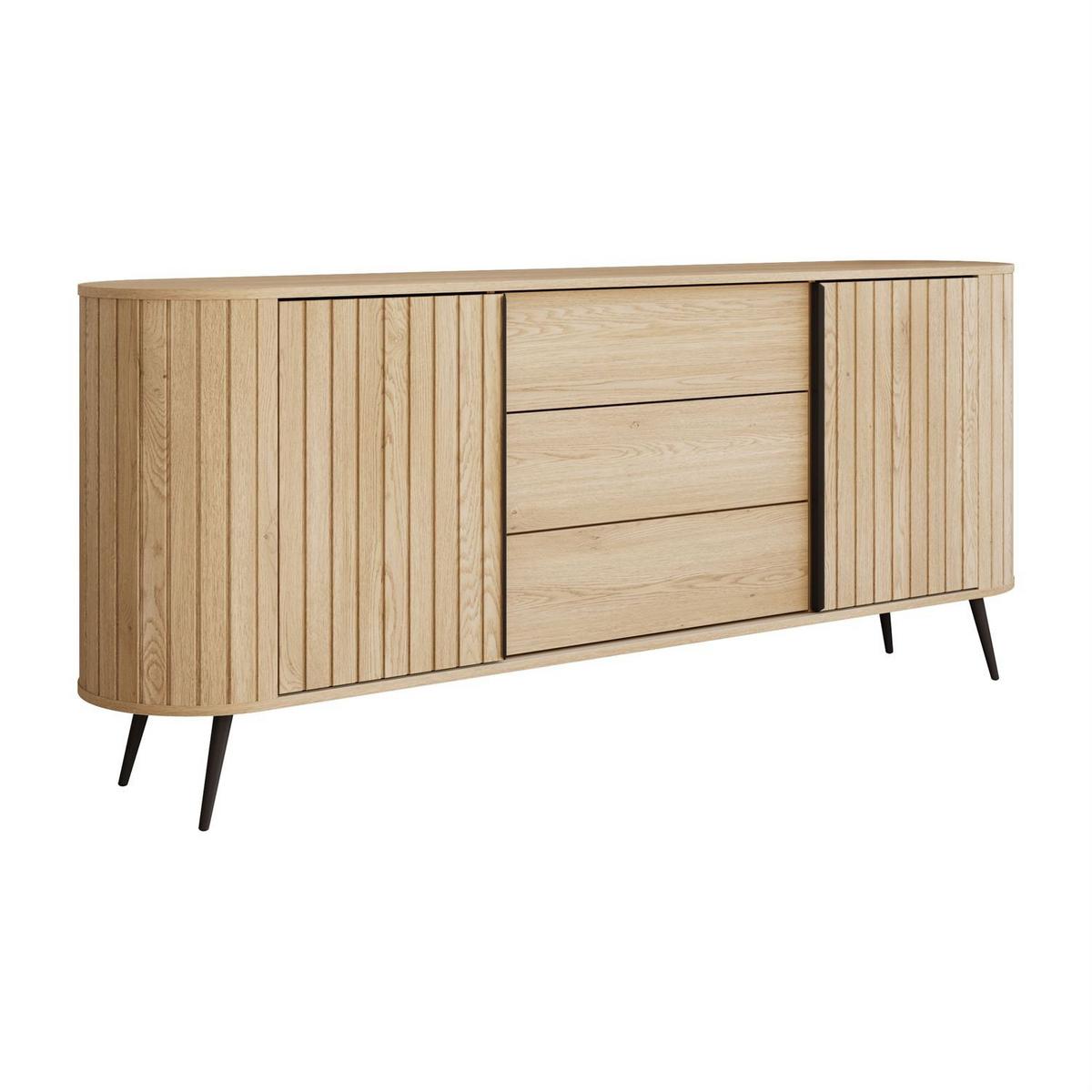 KOMMODE WILLOW 2D3S mit Schiebetüren - Eichefarben, Holzwerkstoff (196/82/40cm) - Lookway
