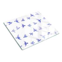 GLASPLATTE 60x52 cm Schwalben - Braun/Weiß, Glas (60/0.4/52cm) - TULUP