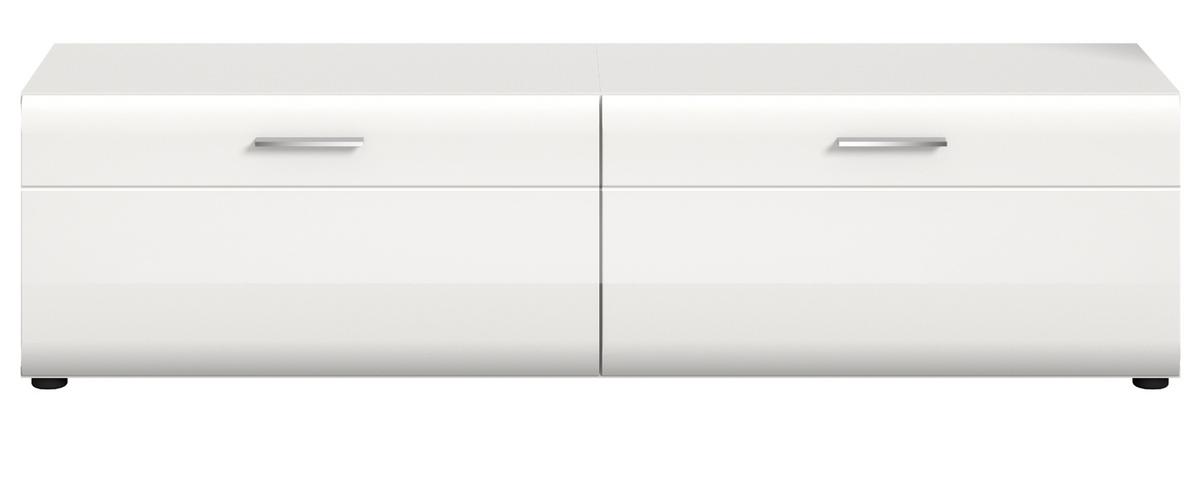 TV-LOWBOARD weiß Hochglanz, TV Unterteil 160 x 41 cm - Weiß Hochglanz/Silberfarben, Holzwerkstoff/Kunststoff (160/41/40cm) - Inn.Furn