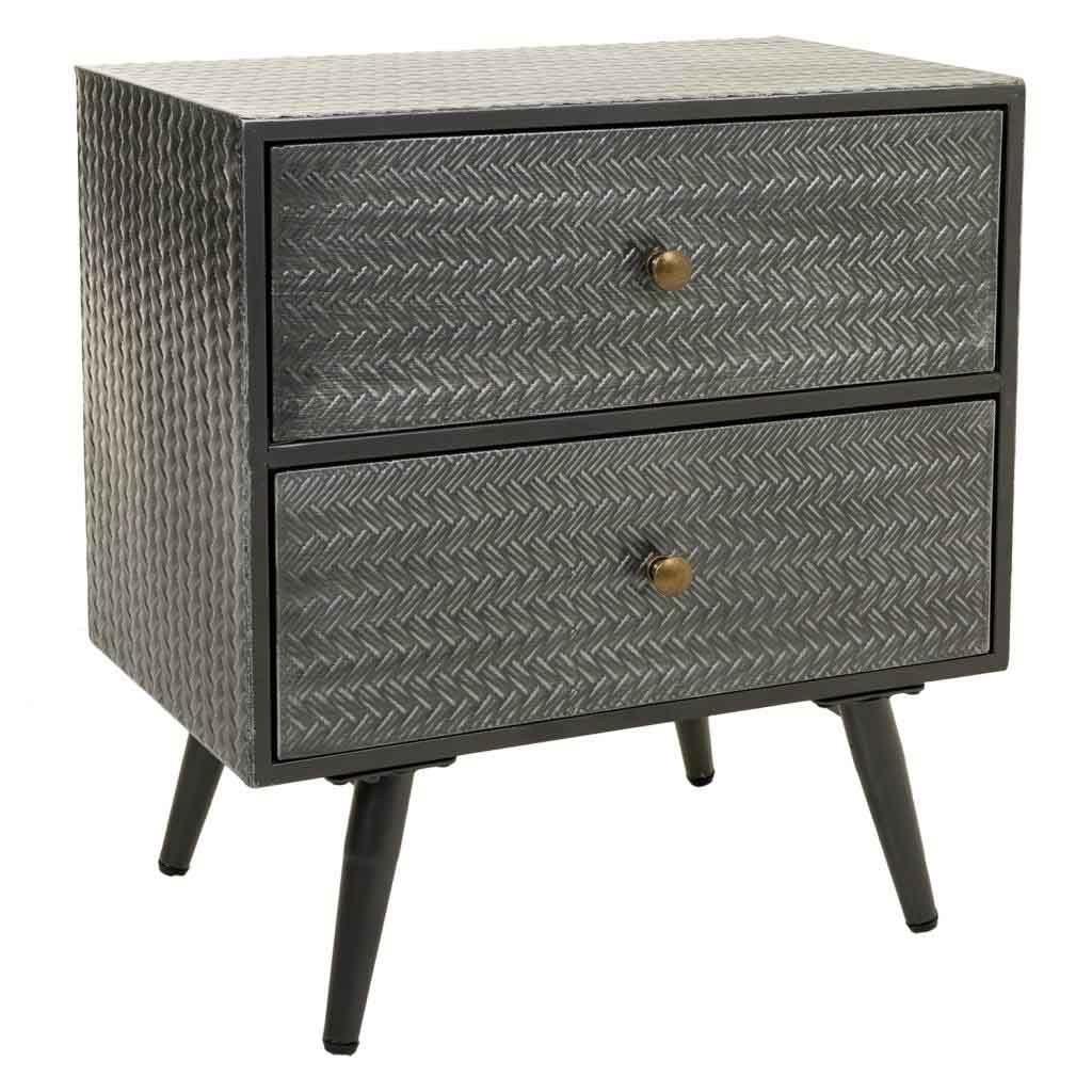 NACHTTISCH aus Metall, grau, 50x30x56cm - Grau, Metall (50/56/30cm) - Wanderlust
