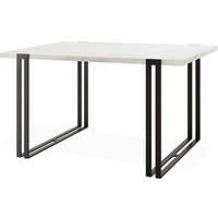 ESSTISCH Marco rechteckig ausziehbar, Marmor Weiß 140-240/80/76 cm - Ecru/Schwarz, Holzwerkstoff/Metall (80/240/76cm) - WFL GROUP