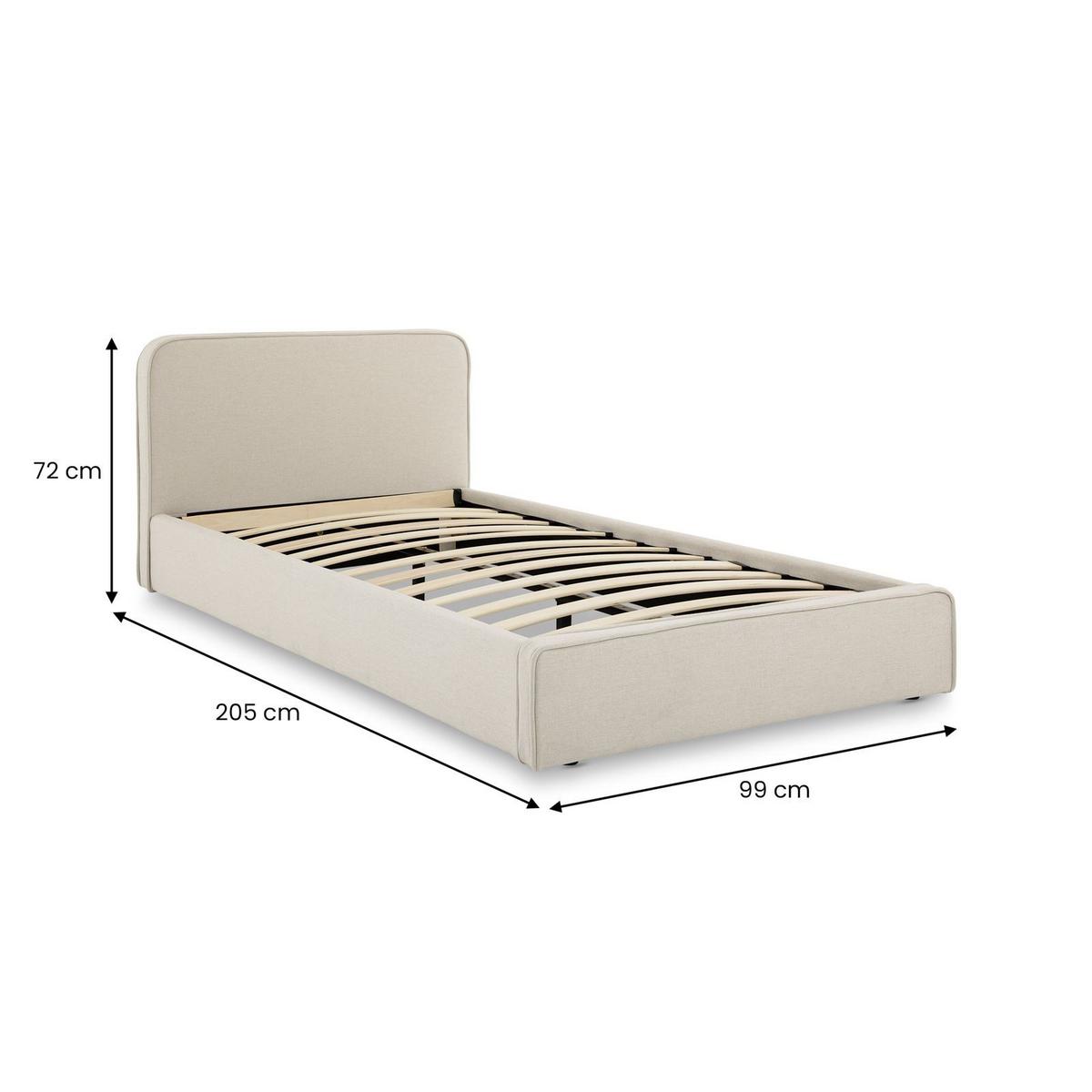 POLSTERBETT MARINI 90X200 CM - Creme, Textil (90/200cm) - IDIMEX