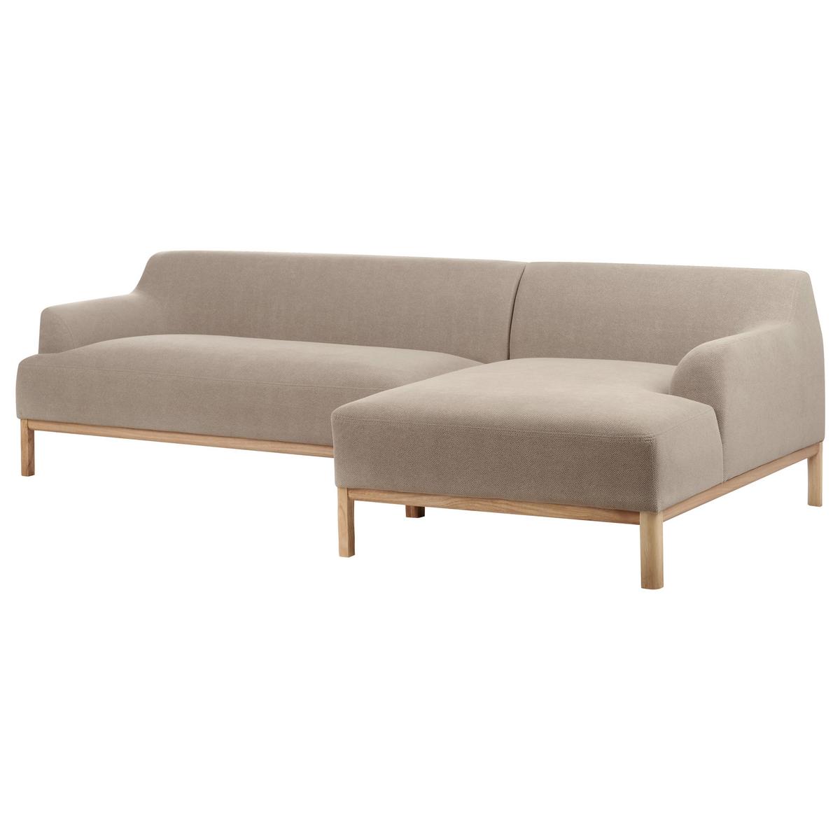 ECKSOFA 3-Sitzer Stoff Taupe linksseitig Sosjo - Taupe, Textil (251/132cm) - Beliani