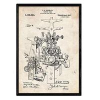 POSTER Druckmaschine 4 Patent A3 Rahmenlos - Klar, Papier (29.7/5/42cm) - Nacnic