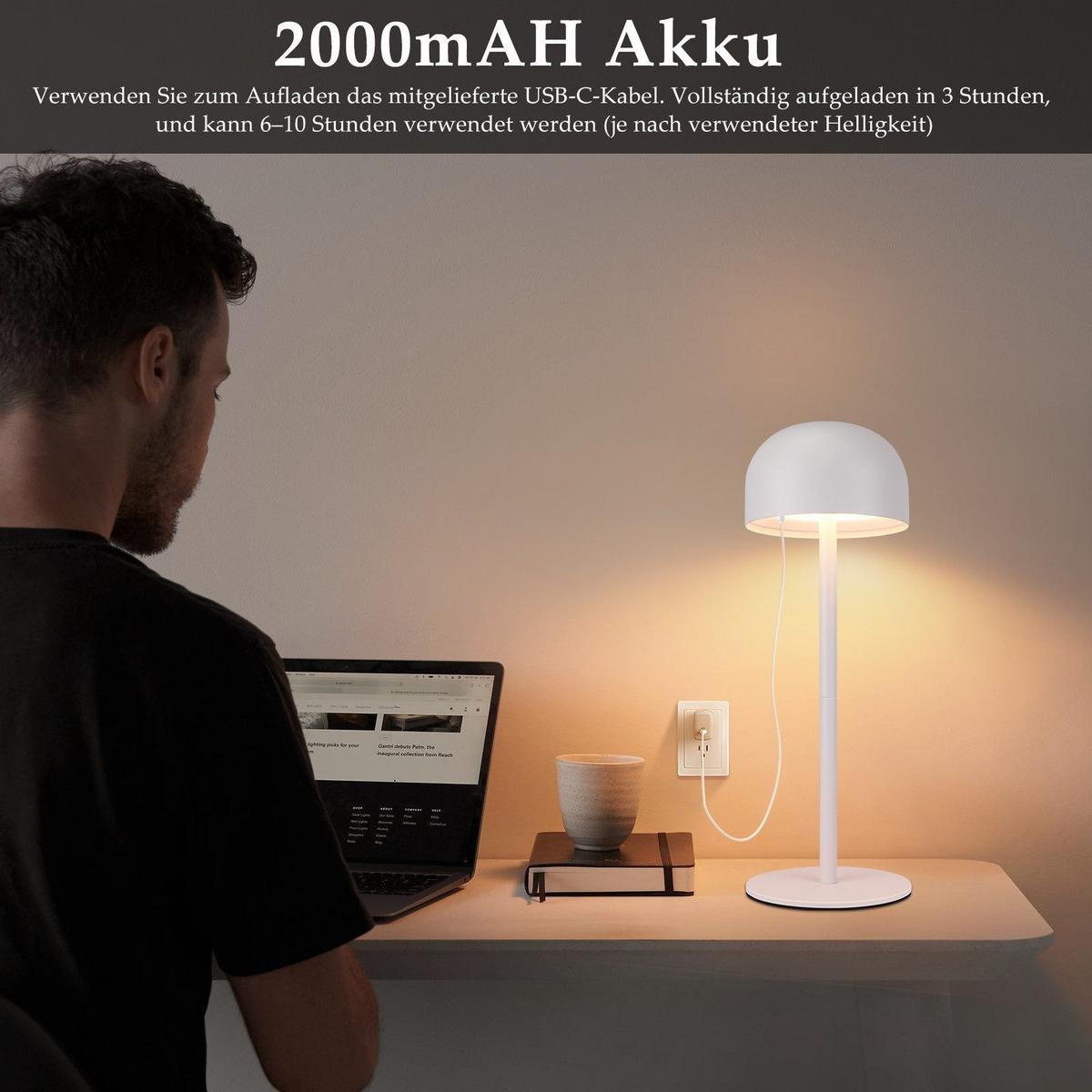 TISCHLAMPE Mirae 9/9/25 cm - Weiß, Kunststoff/Metall (9/9/25cm) - ZMH