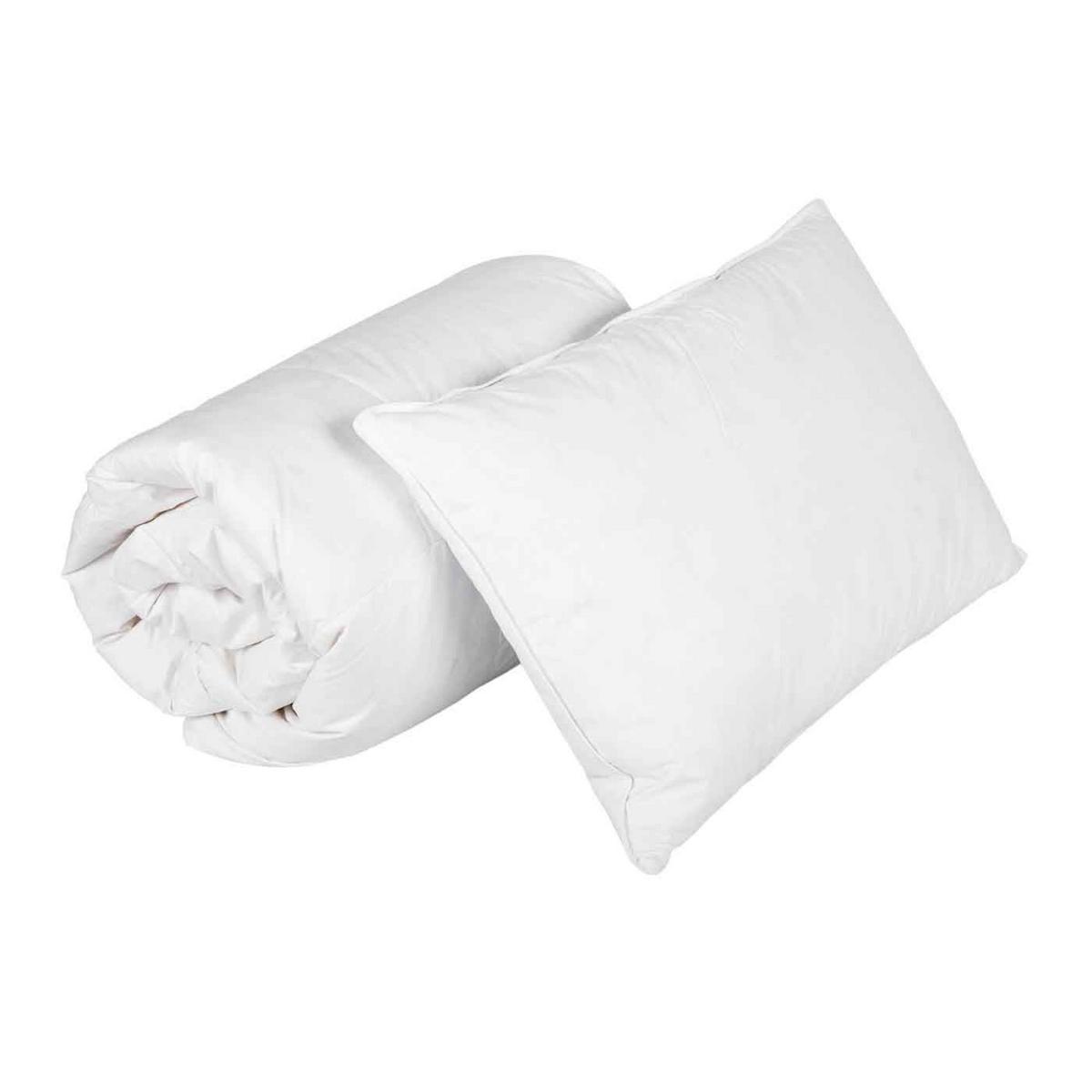 KINDERBETTSET 120/150 cm + 40/60 cm, Super-Mikrofaser - Weiß, Textil (120/150cm) - Homescapes