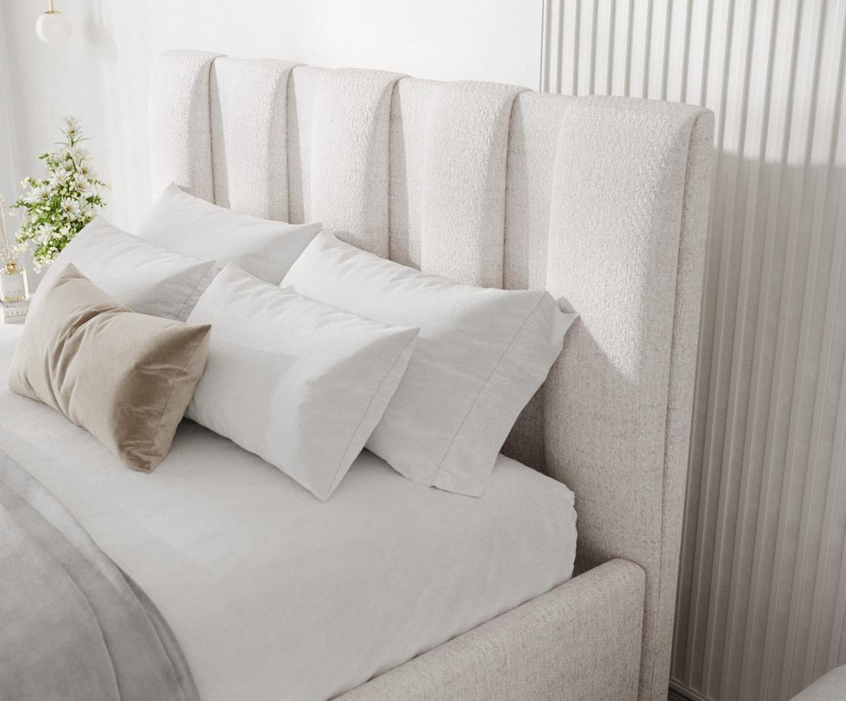 POLSTERBETT Loom 140/200 cm Hellbeige im Neve Stoff - Sandfarben/Naturfarben, Holz/Holzwerkstoff (140/200cm) - AltaBeds
