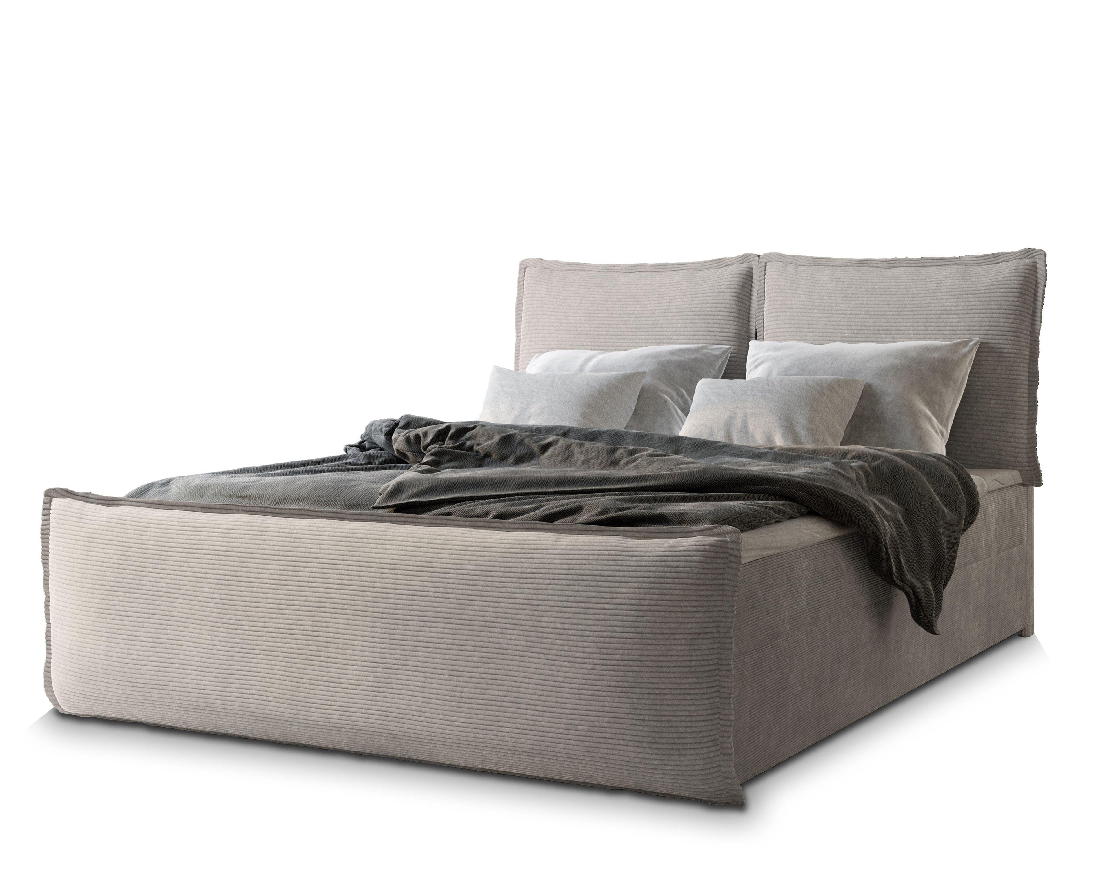 BOXBETT MONTA 140x200 cm mit Matratze und Topper - Beige - Beige, Holz (140/200cm) - MASSENO
