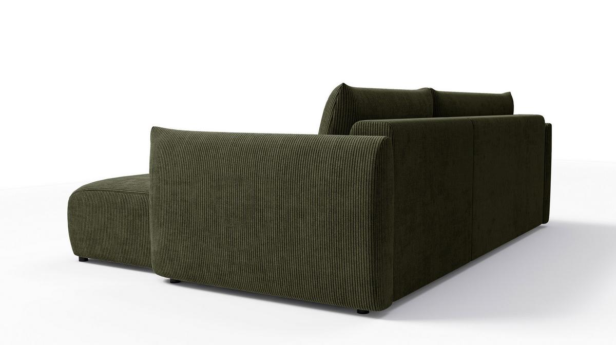 ECKSOFA TAUER 3-Sitzer links, olive - Schwarz/Grün, Holz/Textil (248/173cm) - Wozimo