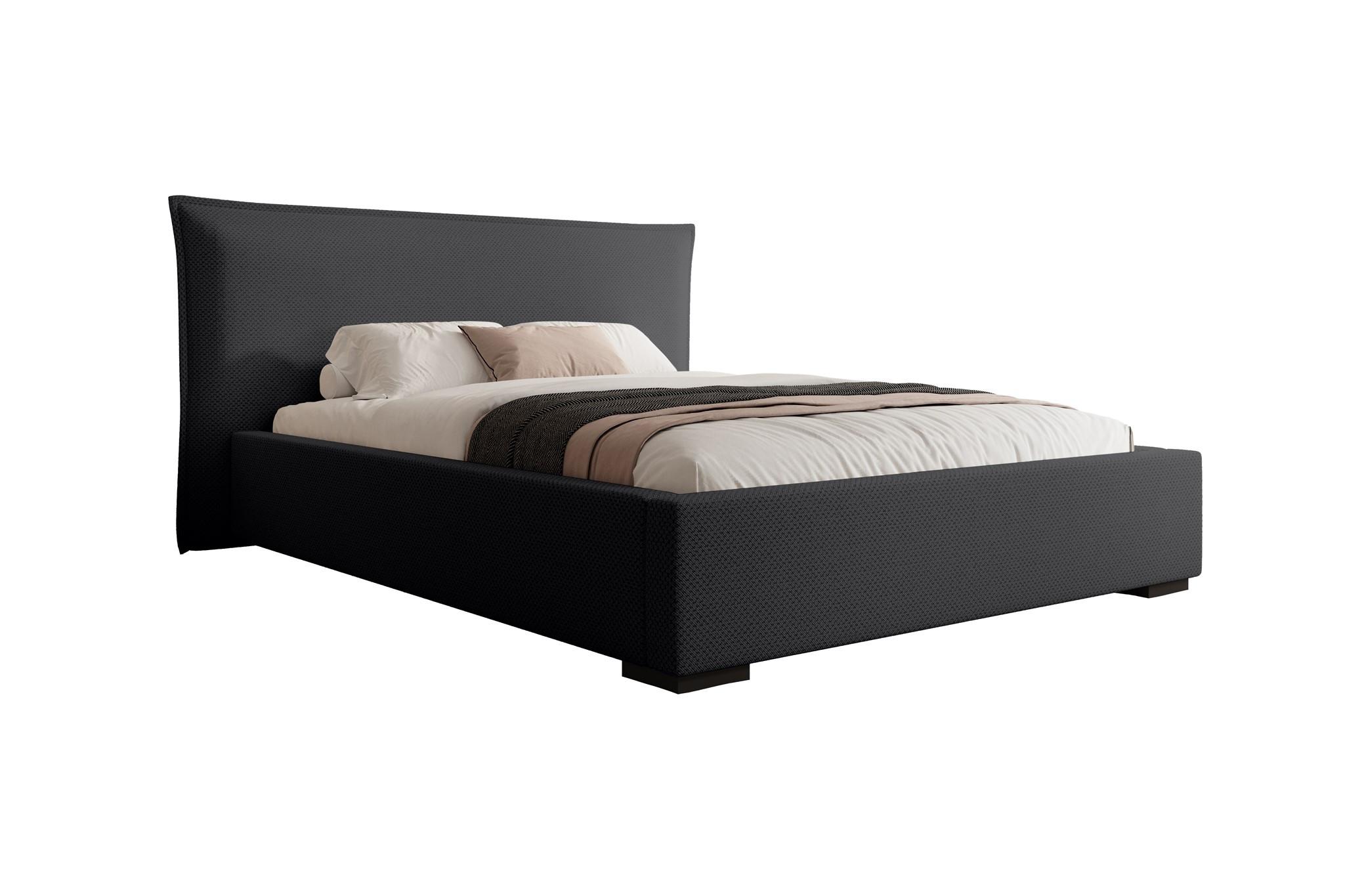 POLSTERBETT Amada In Pop - Schwarz, Holzwerkstoff/Textil (180/200cm) - Fun Möbel