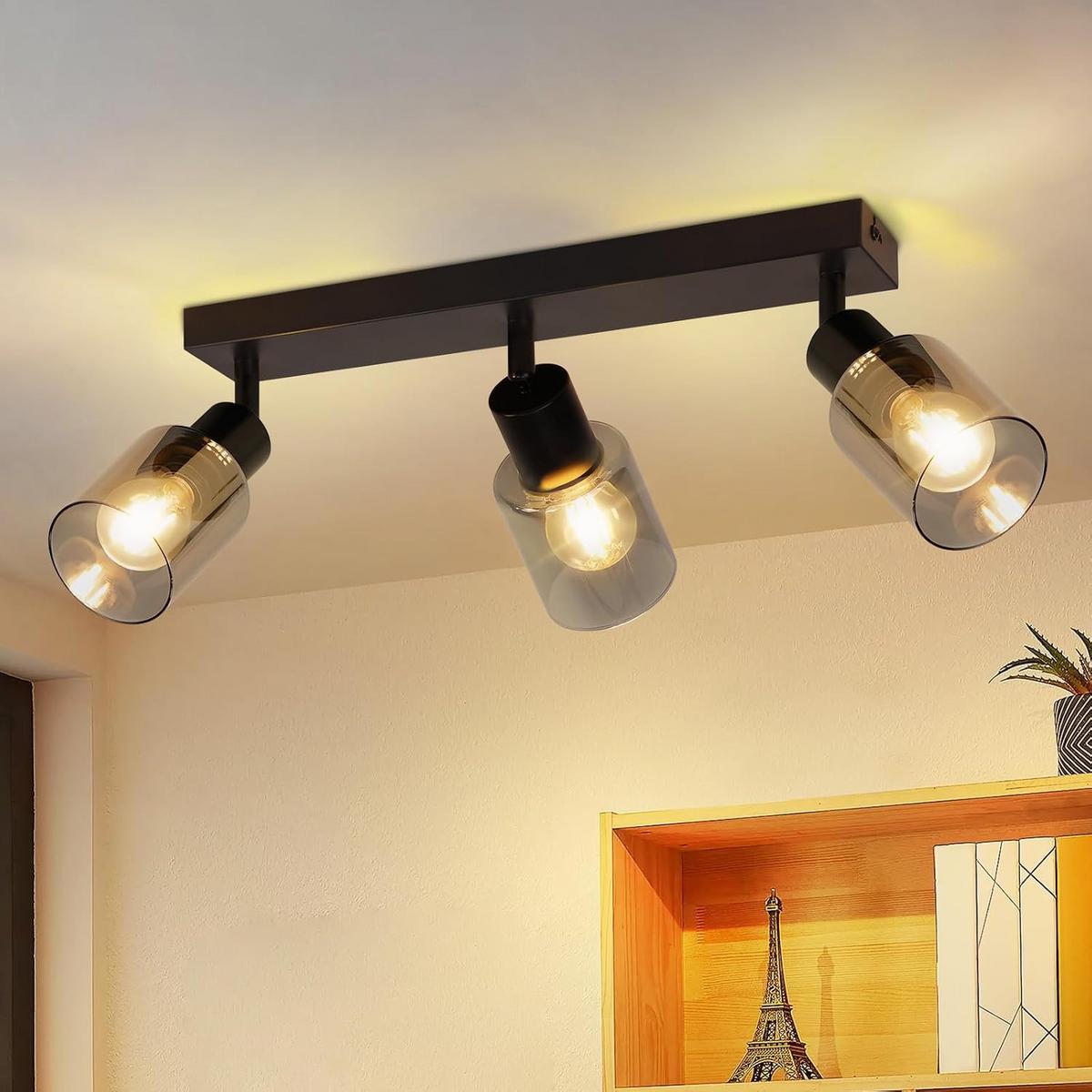 DECKENSTRAHLER Funkelbert 19/15/41 cm - Schwarz, Metall (41/19/15cm) - ZMH