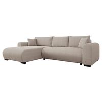 ECKSOFA Merkos Cord - Schwarz/Sahara, Holz/Textil (285/188cm) - MIRJAN24