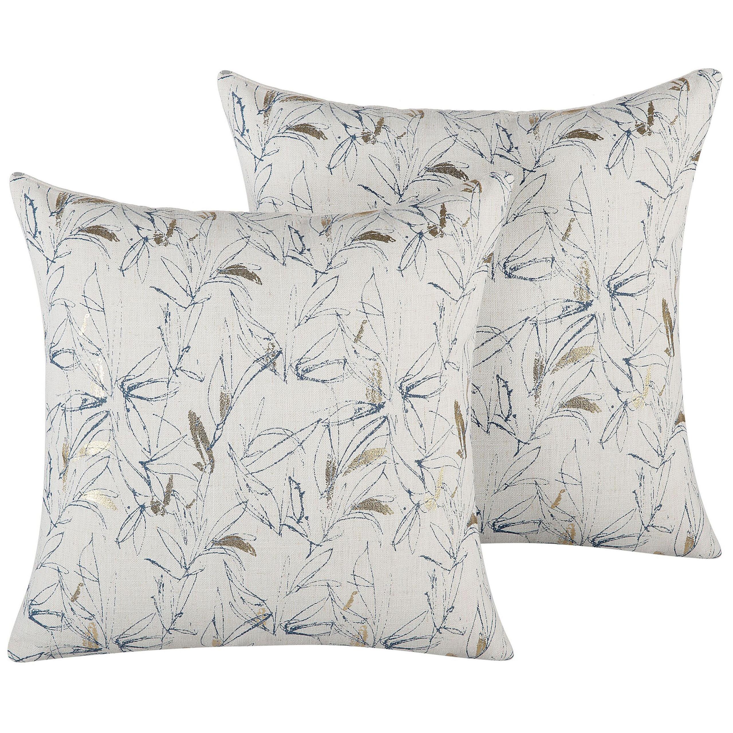 DEKOKISSEN 2er-Set Beige 45/45 cm Arbor - Beige, Textil (45/45cm) - Beliani