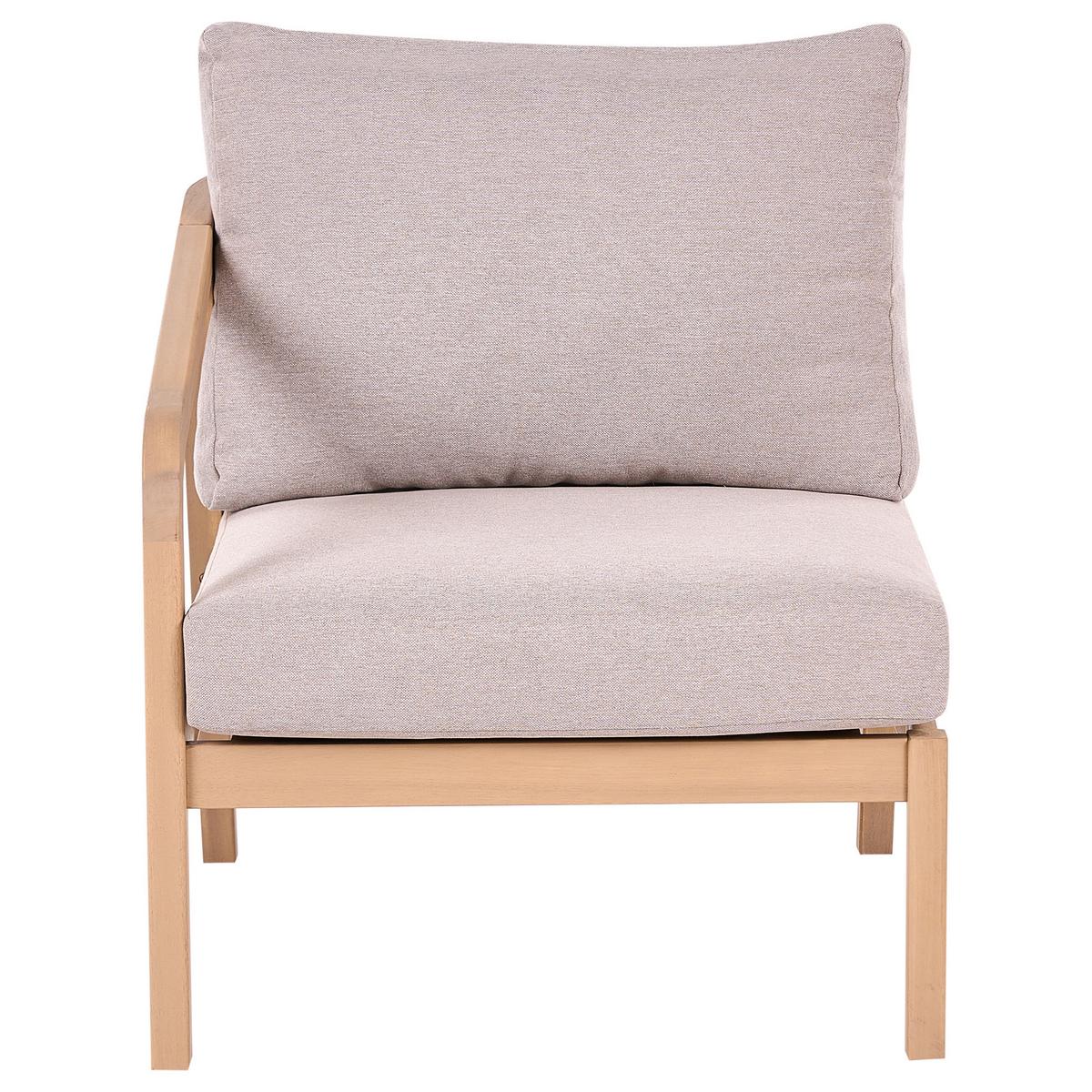 1-SITZER Garten-Eckmodul rechtsseitig Akazienholz Hellbraun Rivello - Hellbraun/Beige, Holz (68/84/80cm) - Beliani