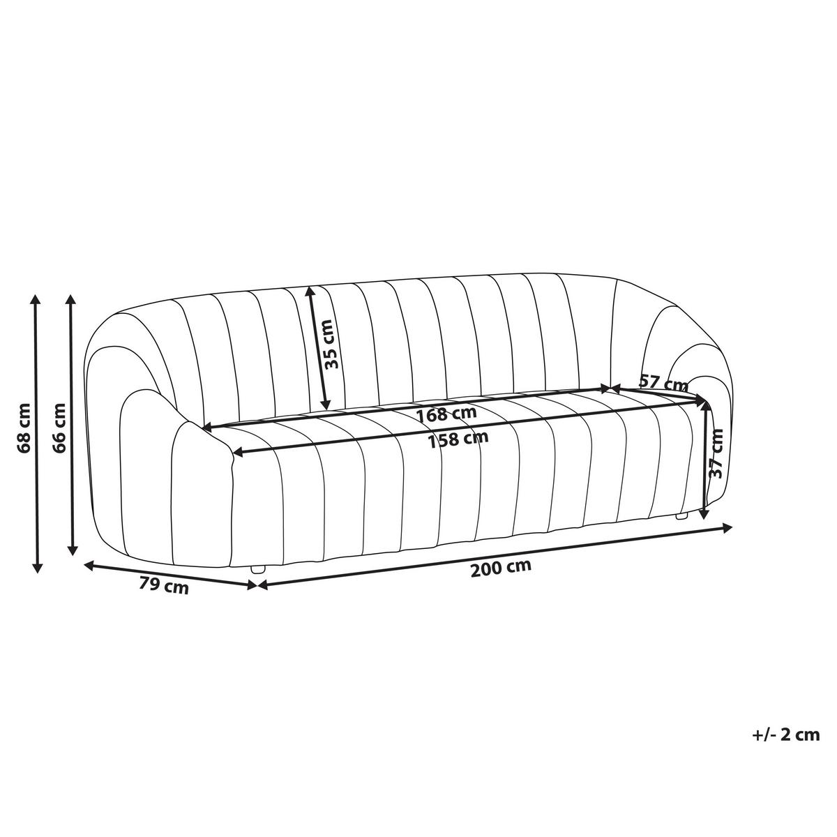 3-SITZER-SOFA Samtstoff dunkelgrün Malung - Grün, Textil (200/68/79cm) - Beliani