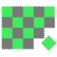 SPIELMATTE ab Null - 180/90/1 cm Puzzlematte Grau - Grau/Grün, Kunststoff (30/30cm) - Littletom