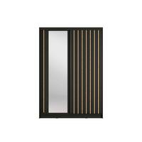 SCHWEBETÜRENSCHRANK VEYDAR 155/215/62cm 2-türig mit Spiegel Grau - Grau, Holzwerkstoff (155/215/62cm) - MASSENO