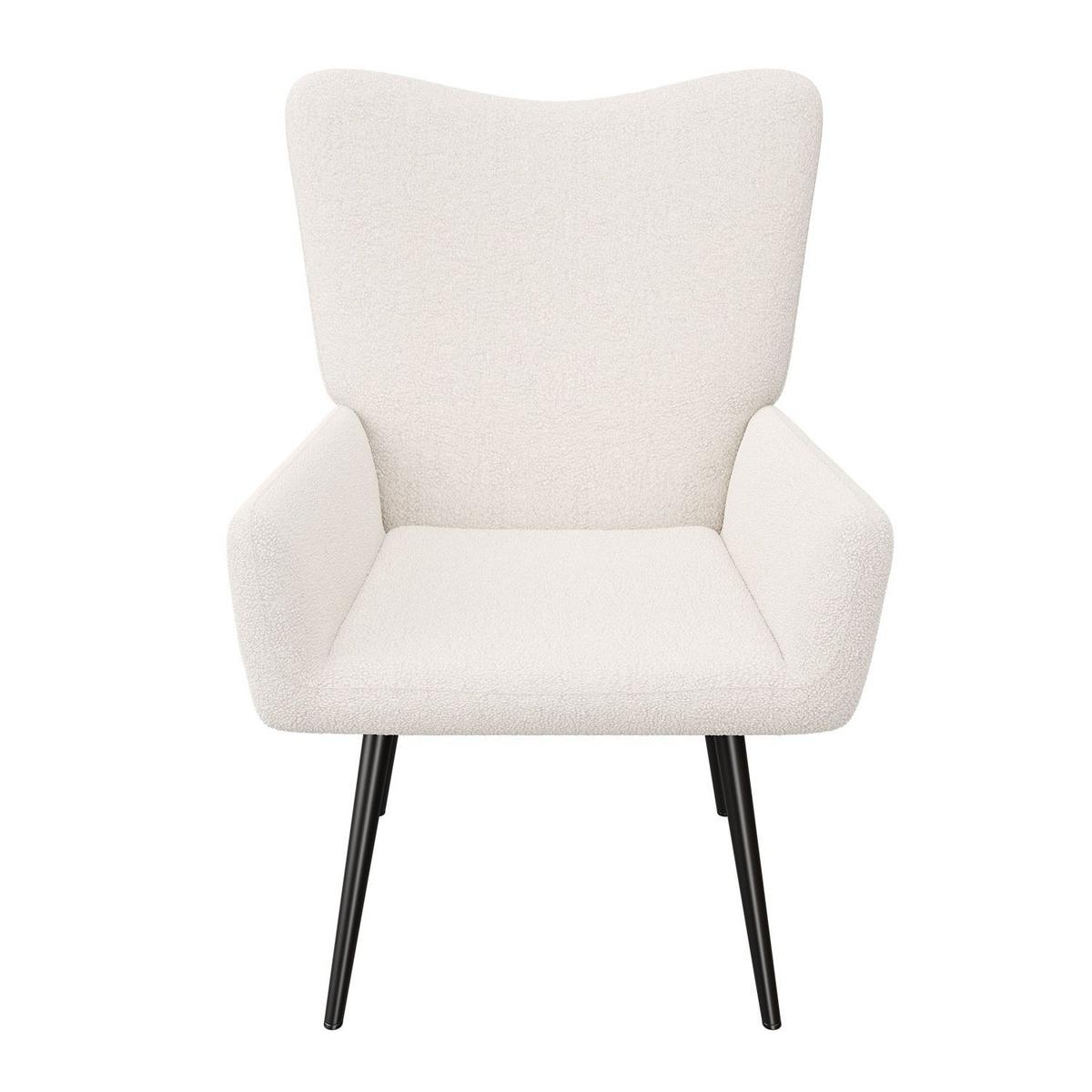 OHRENSESSEL Odense Bouclé Grau - Beige, Textil (68/95/73cm) - Juskys