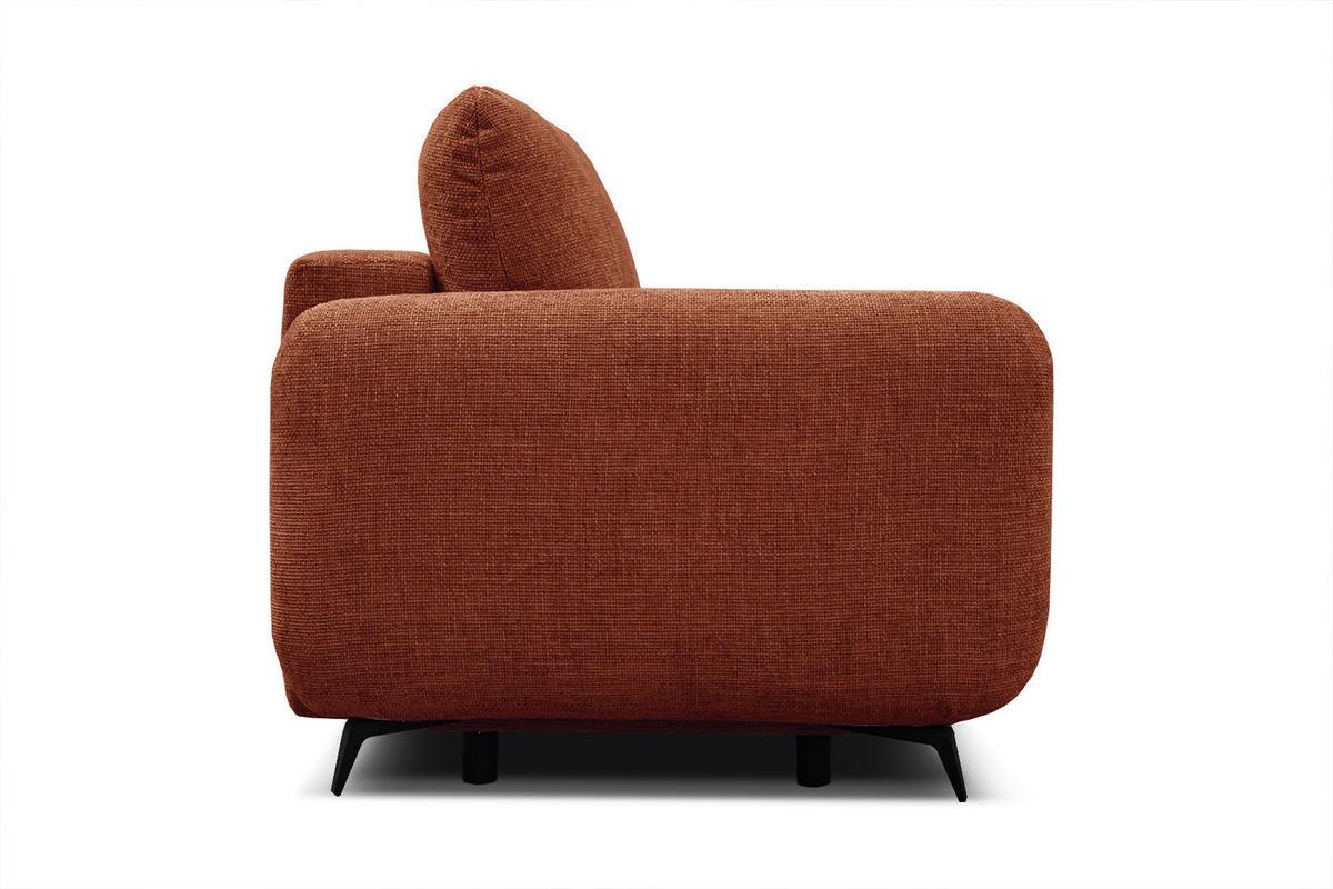 SOFA DRAKE 3-Sitzer mit Schlaffunktion, dunkelorange - Dunkelorange/Braun, Holz/Textil (232/90/107cm) - Wozimo