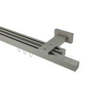 GARDINENSTANGE INNENLAUF Quadline Cubes 180 cm, 2-läufig, 20x20 mm Satin-Silber - Silberfarben, Metall (180cm) - INTERDECO