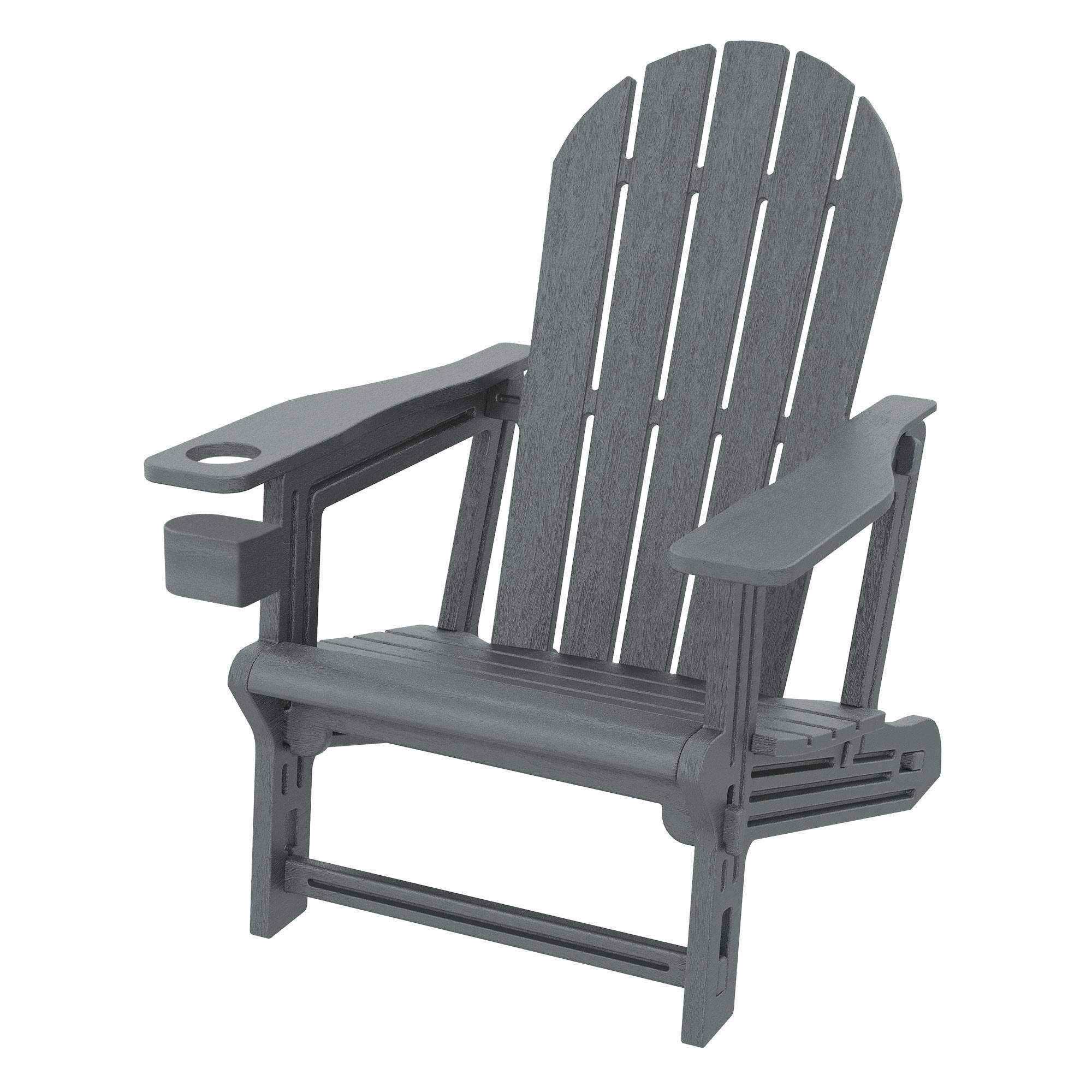 ADIRONDACK LOUNGESTUHL mit Getränkehalter Grau aus Kunststoff - Grau, Kunststoff (54.5/91/76cm) - ML-DESIGN