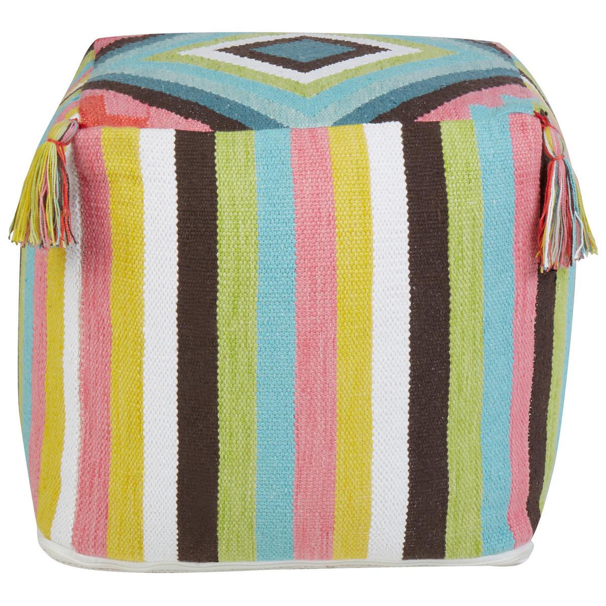 POUF Bunt Moneasa - Multicolor, Naturmaterialien (45/45/45cm) - Beliani