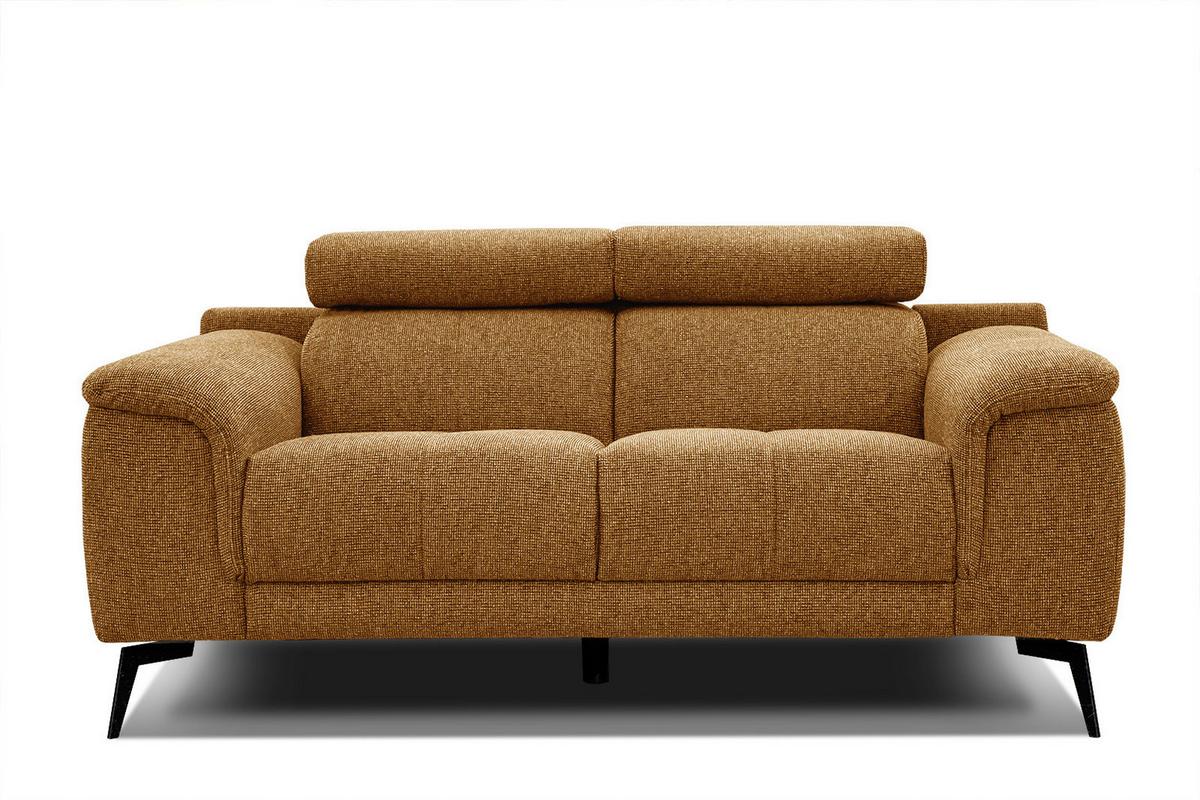 SOFA FIERO 2-Sitzer, orange - Schwarz/Orange, Holzwerkstoff/Textil (170/82/103cm) - Wozimo