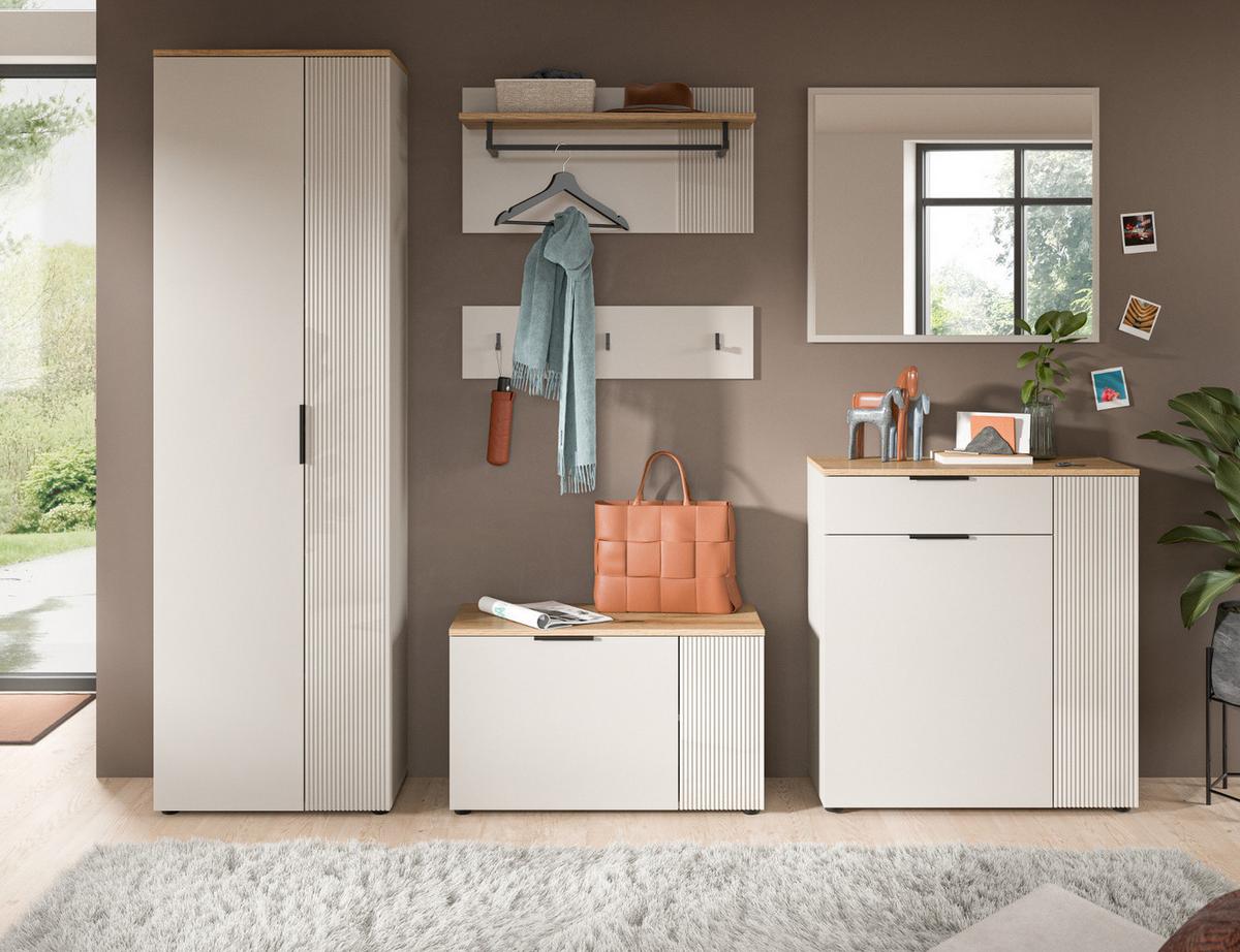 GARDEROBEN-SET 6-teilig Kaschmir Sand und Eiche, Komplett-Set 250 x 190 cm - Kaschmir/Eichefarben, Holzwerkstoff/Kunststoff (250/190/36cm) - Inn.Furn