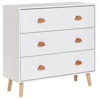 KOMMODE mit 3 Schubladen Weiß Cloudy - Weiß, Holzwerkstoff (80/76/30cm) - Beliani