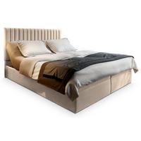 BOXBETT MURLO 160x200 cm mit Matratze und Topper - Beige - Beige, Holz (160/200cm) - MASSENO