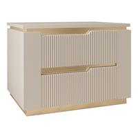 NACHTTISCH Hilafin 2S - Sandfarben/Goldfarben, Holzwerkstoff/Kunststoff (56/42/40cm) - MIRJAN24