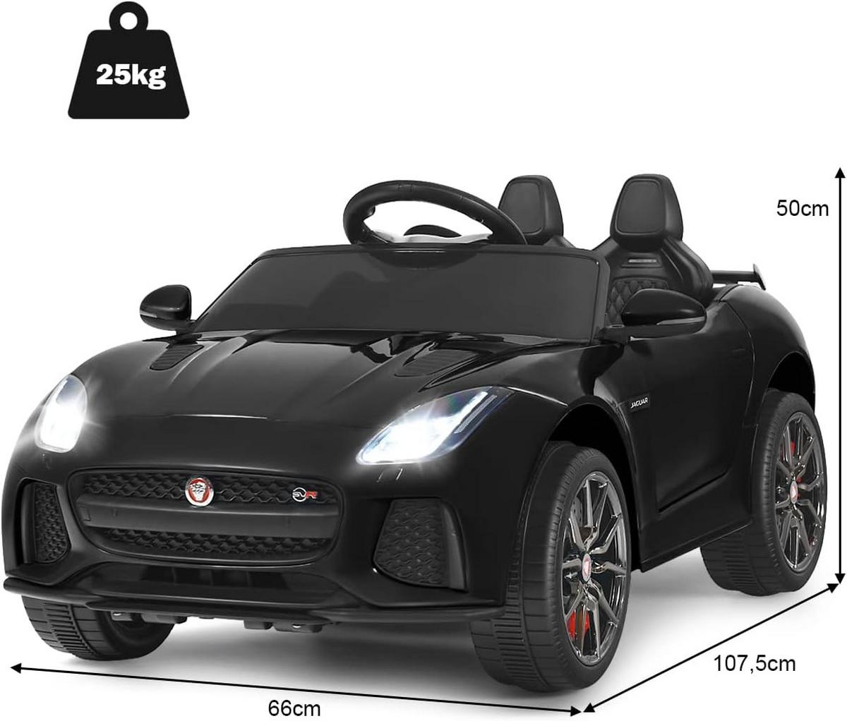 KINDERAUTO Jaguar 12V Elektro Schwarz - Schwarz, Kunststoff (66/107.5/50cm) - COSTWAY