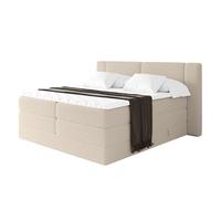 BOXSPRINGBETT mit Matratze H3/H4 - EVON KING - 180x200 cm Dunkelbeige - Cappuccino, Holzwerkstoff (180/200cm) - ALTDECOR