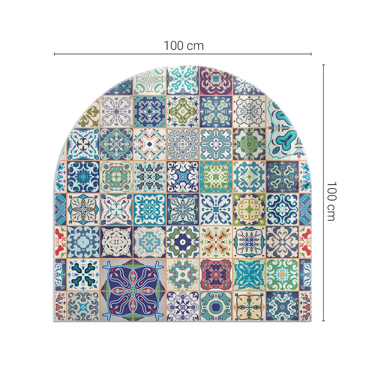 GLASPLATTE für Kamin 100x100 cm - Blau, Glas (100/100/0.4cm) - TULUP