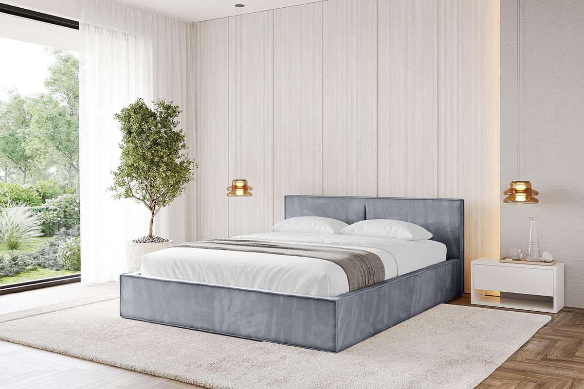 POLSTERBETT mit Bettkasten und Lattenrost, Boxbett ohne Matratze - TIVON-V1 180x200 Grau - Grau, Holzwerkstoff/Textil (180/200cm) - ALTDECOR