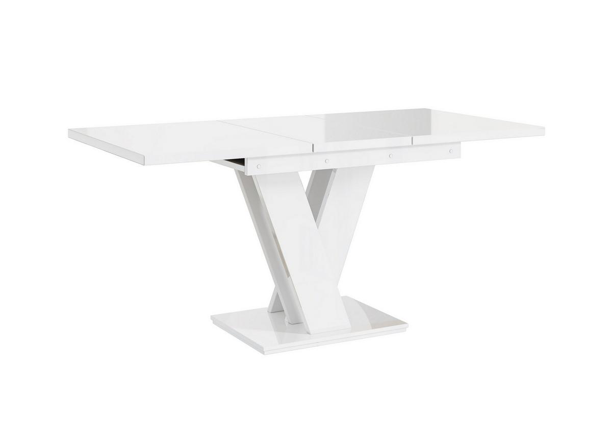 ESSTISCH MASSAR Ausziehbar 120 - 160 / 80 x 76 cm - Weiß Hochglanz/Weiß, Holz (120/80/76cm) - MASSENO