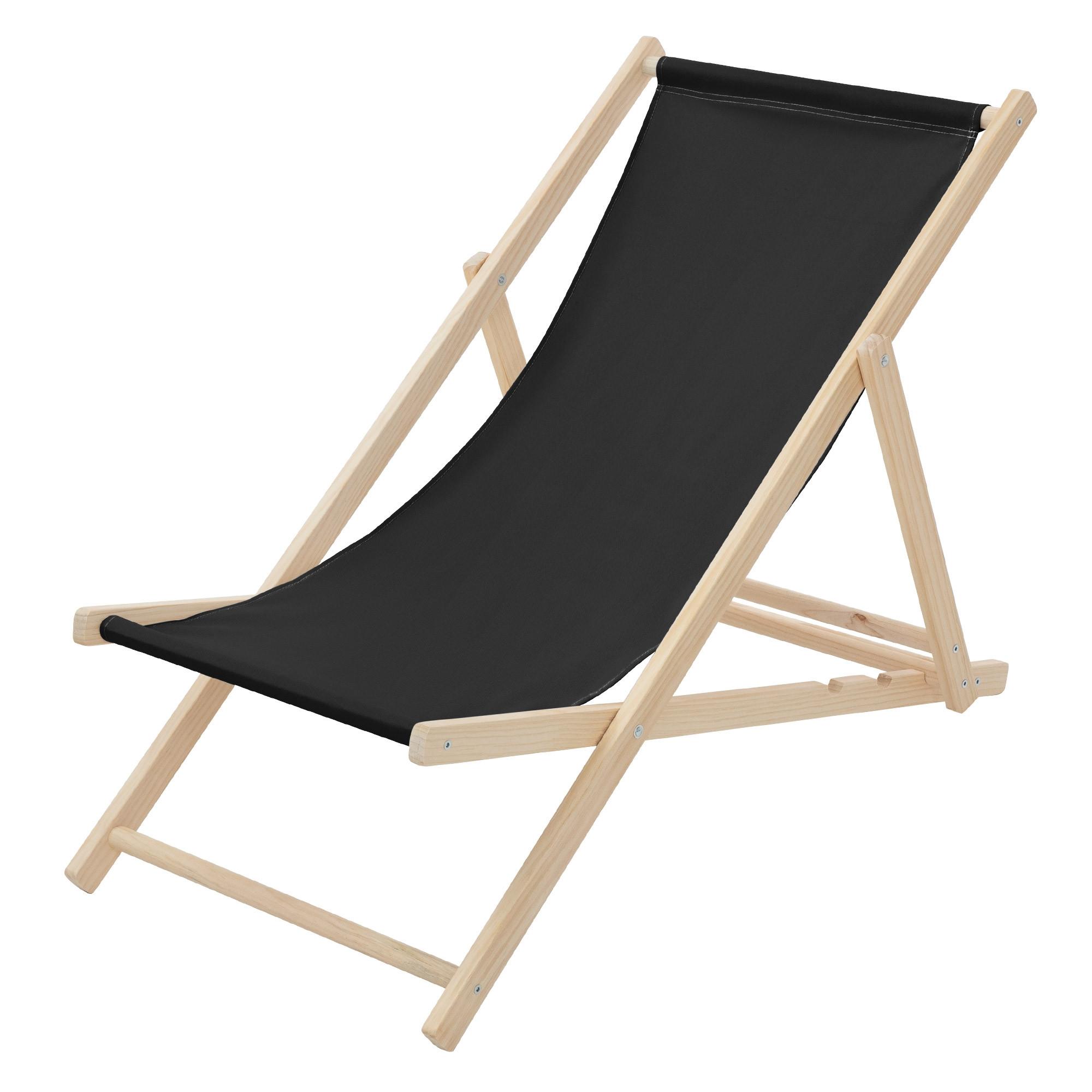 LIEGESTUHL samt Schwarz - Schwarz, Holz (57.5/83/100cm) - ECD-Germany
