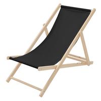 LIEGESTUHL samt Schwarz - Schwarz, Holz (57.5/83/100cm) - ECD-Germany