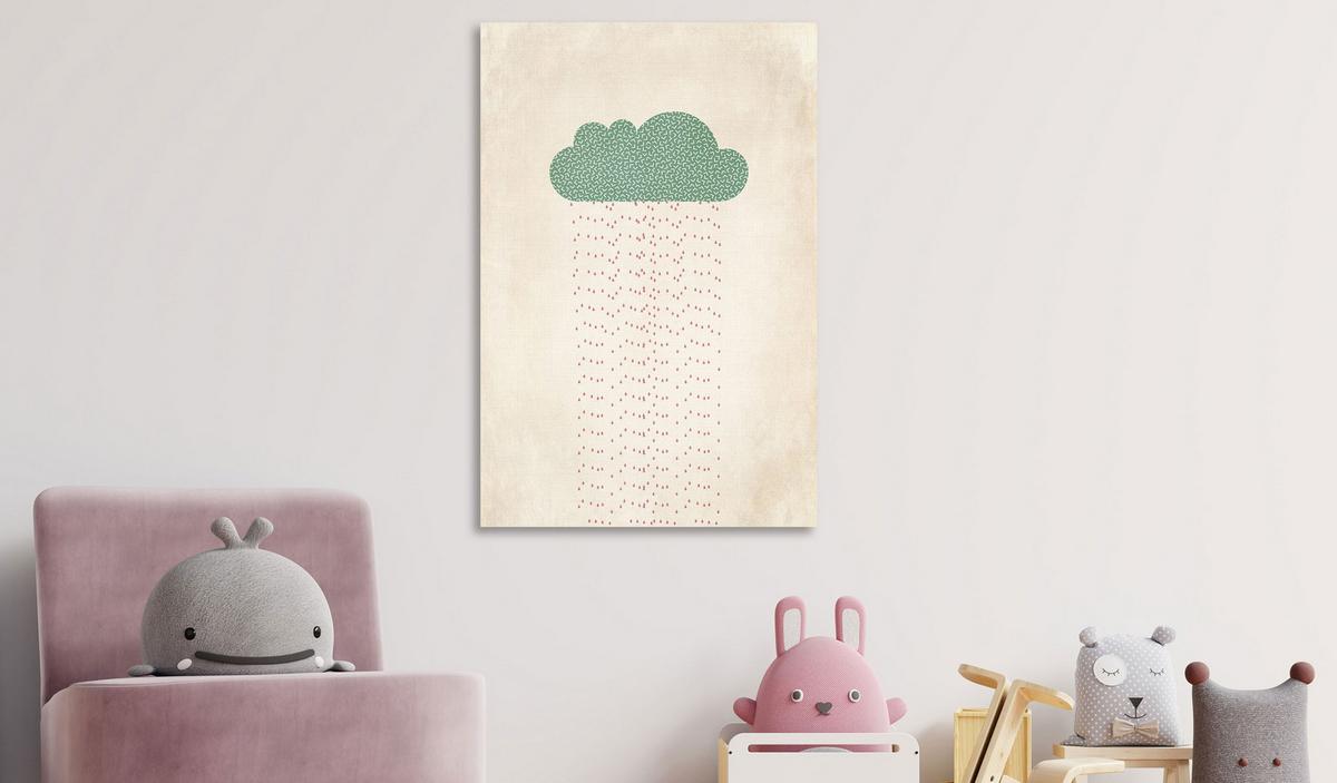 KUNSTDRUCK Beige 40/60 cm - Beige/Grün, Textil (40/60cm) - KUNSTLOFT