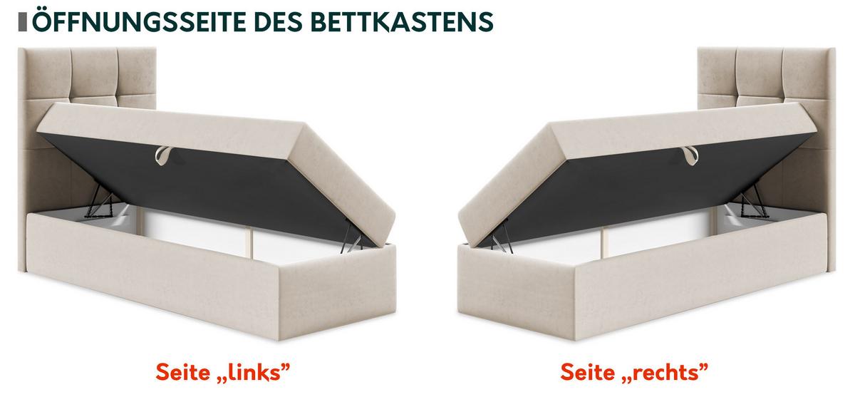 BOXBETT Mini 2, Seite zum Öffnen des Bettkastens: Links - H3 - Weiß, Holz (80/200cm) - MIRJAN24