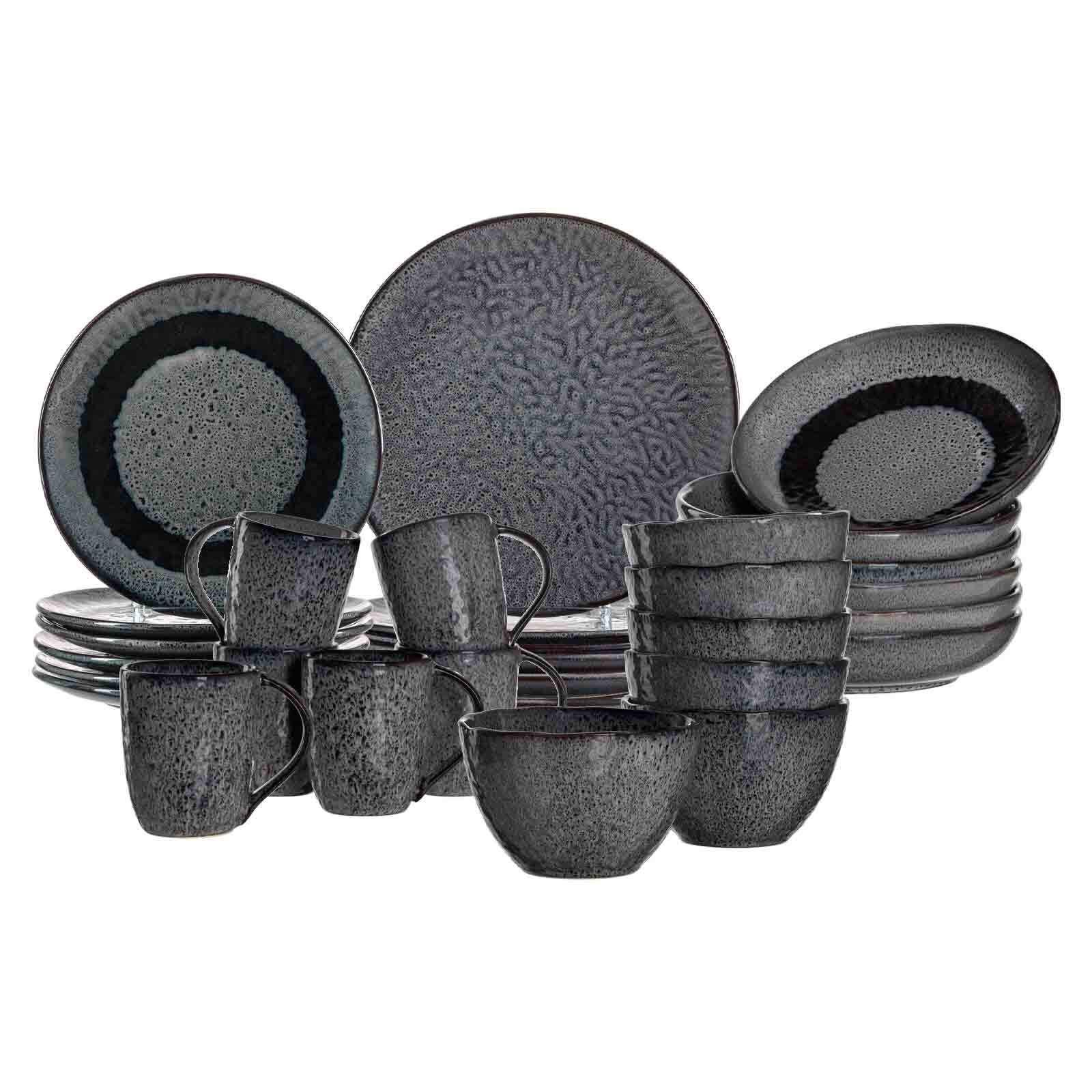 TAFELSERVICE Matera Anthrazit 30-tlg. - Anthrazit, Keramik (2/2/2cm) - Leonardo Living