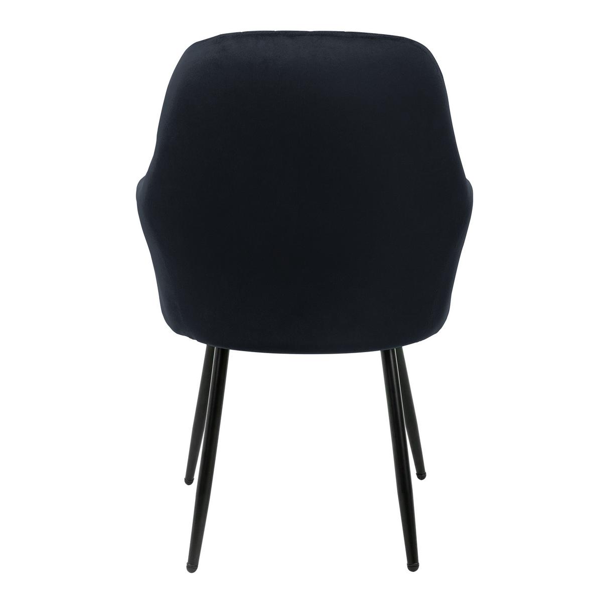 ESSZIMMERSTUHL 4er Set Schwarz Samt - Schwarz, Metall (60/84/58cm) - ML-DESIGN