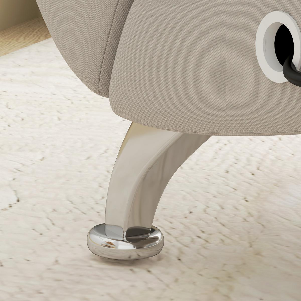 MASSAGESESSEL Polyester Stahl Cremeweiß - Chromfarben/Creme, Textil/Metall (168/84/56cm) - HOMCOM