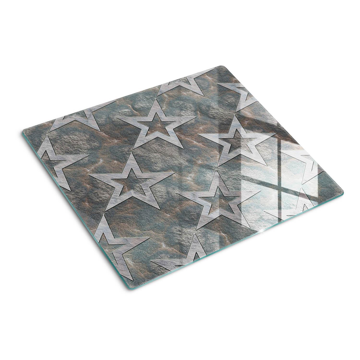 GLASPLATTE 60x52 cm Steinsterne - Braun, Glas (60/0.4/52cm) - TULUP